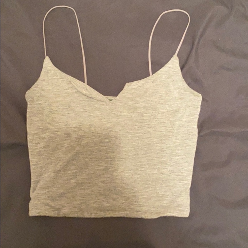 Gray Spaghetti Strap Tank